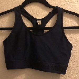 Navy blue under armour sports bra